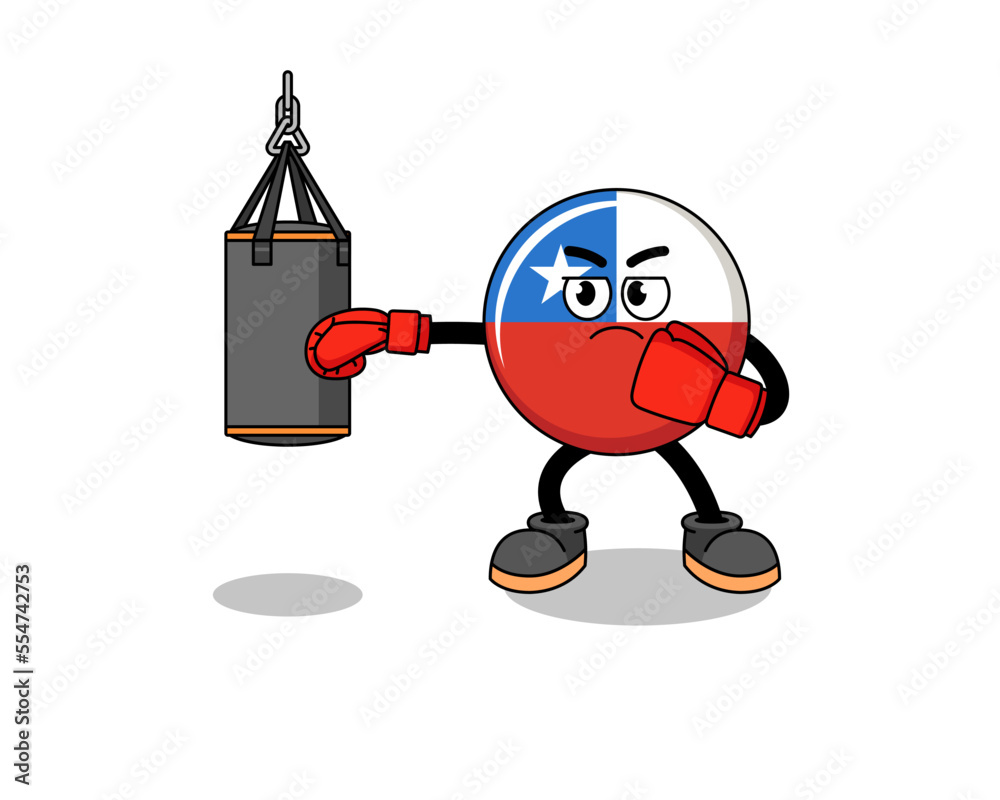 Illustration of chile flag cartoon with i want you gesture