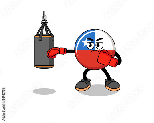 Illustration of chile flag cartoon with i want you gesture