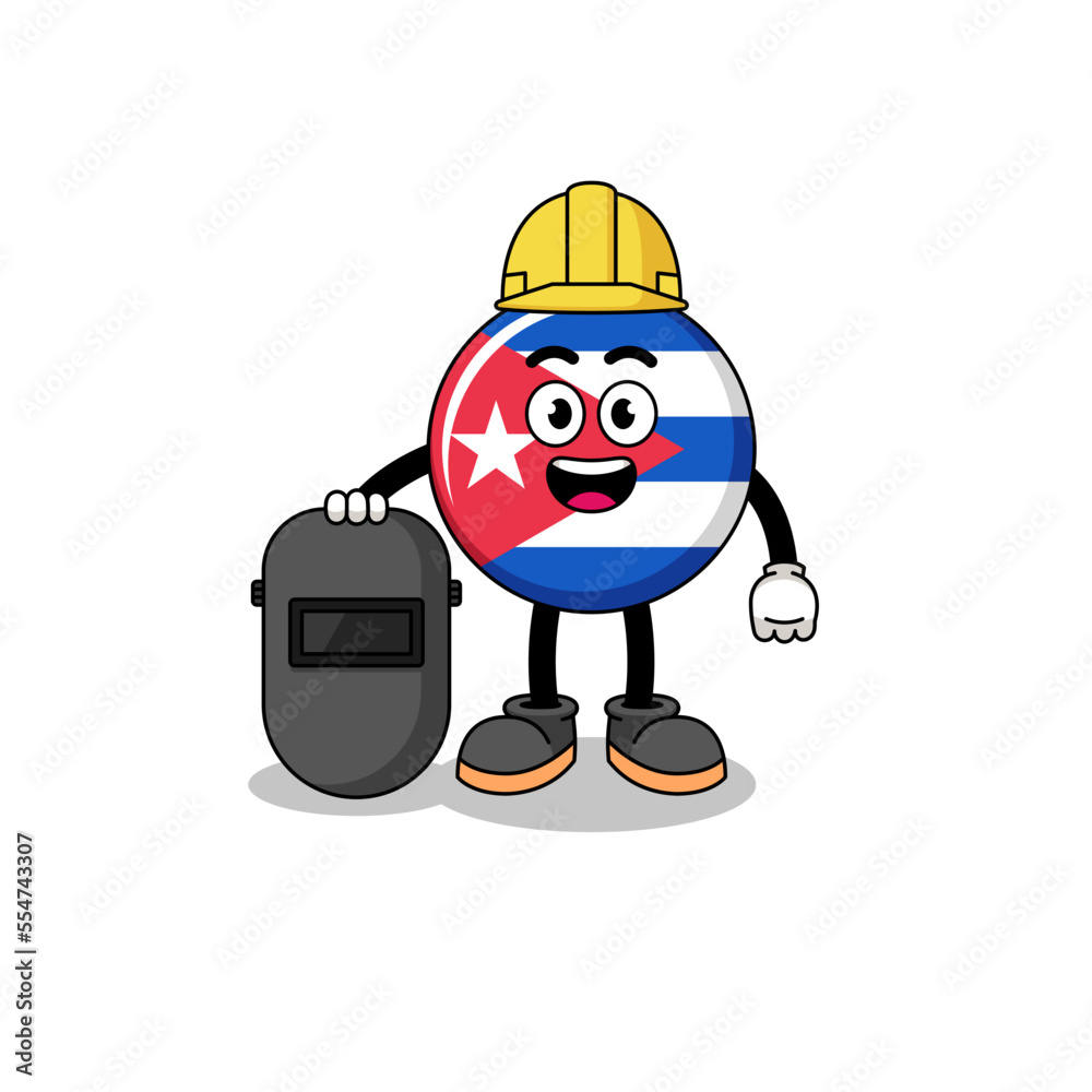 Mascot of cuba flag as a welder Mascot of cuba flag as a welder