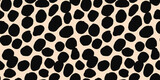 Abstract black ink splatter seamless pattern illustration. Modern minimalist art print background of grunge hand drawn brush stroke on colorful backdrop. Fashion fabric, artistic texture design.