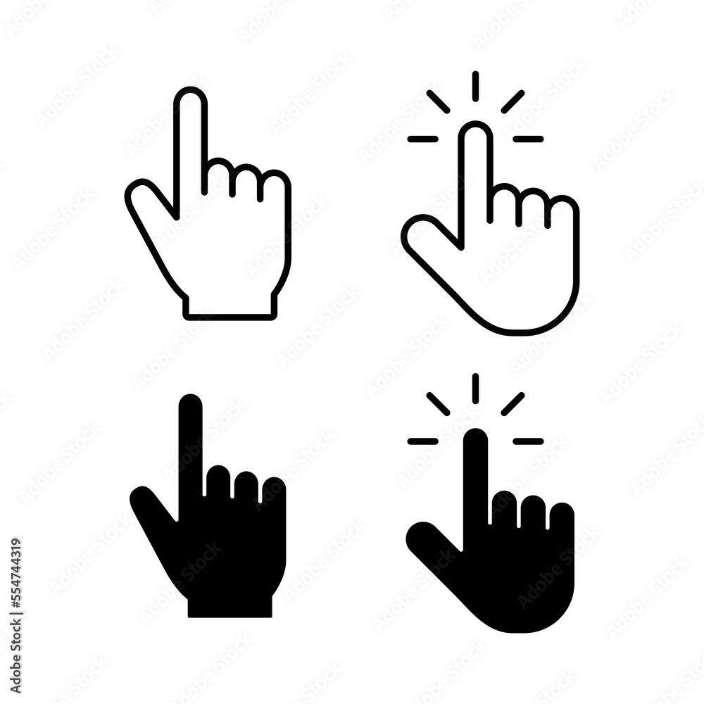Hand cursor icon vector for web and mobile app. cursor sign and symbol. hand cursor icon clik Hand cursor icon vector for web and mobile app. cursor sign and symbol. hand cursor icon clik
