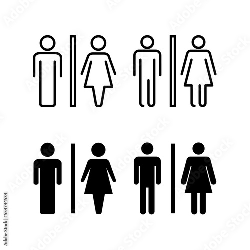 Toilet icon vector for web and mobile app. Girls and boys restrooms sign and symbol. bathroom sign. wc, lavatory