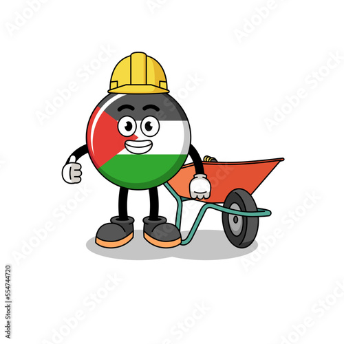 palestine flag cartoon as a contractor