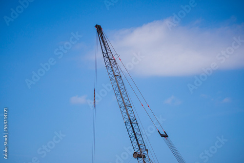 crane against blue sky