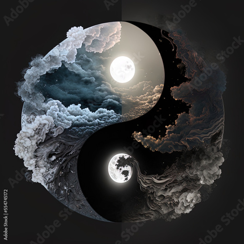 Fantasy Yin-Yang art. AI photo