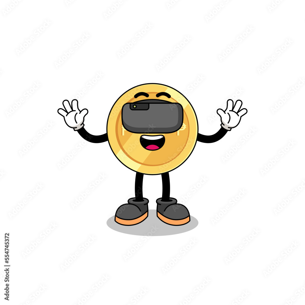 Obraz premium Illustration of philippine peso with a vr headset