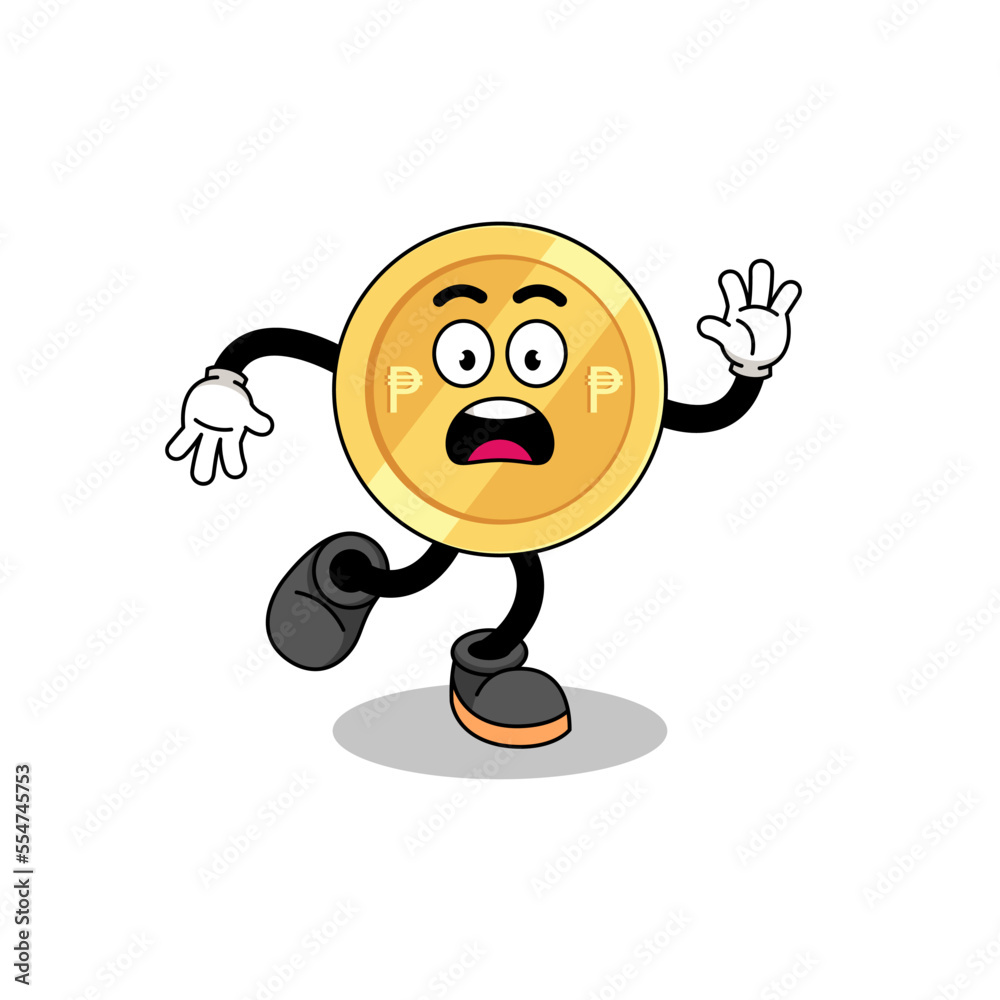 slipping philippine peso mascot illustration slipping philippine peso mascot illustration