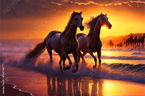 running horses
