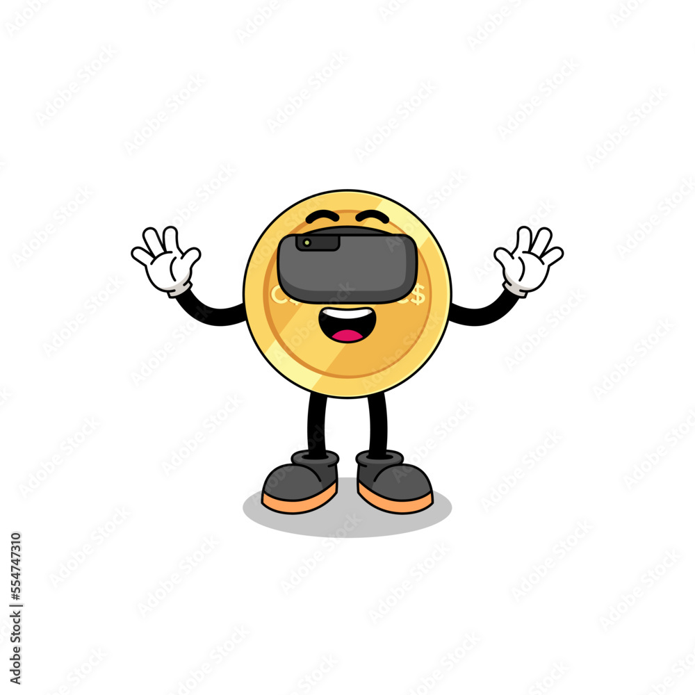 Obraz premium Illustration of canadian dollar with a vr headset