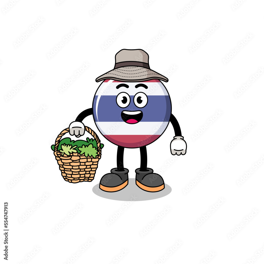 Naklejka premium Character Illustration of thailand flag as a herbalist