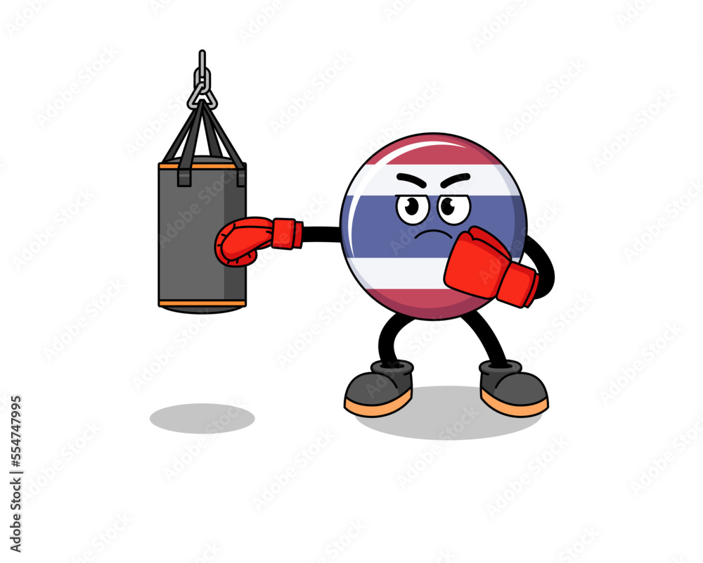Illustration of thailand flag boxer Illustration of thailand flag boxer