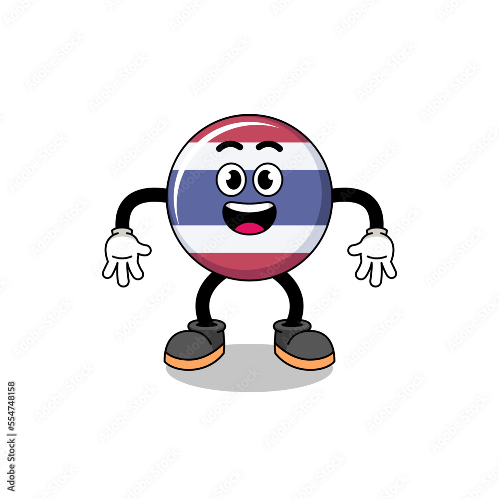 thailand flag cartoon with surprised gesture thailand flag cartoon with surprised gesture