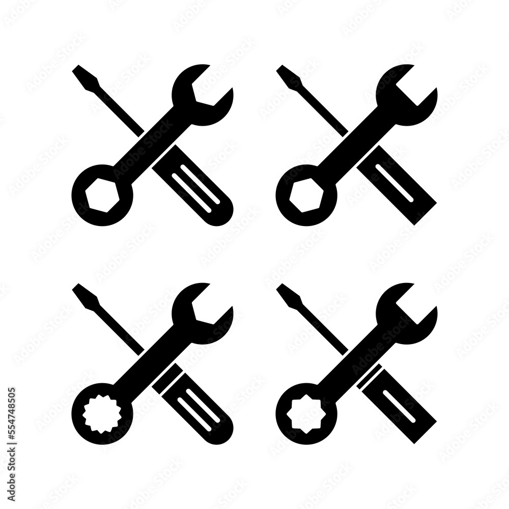Repair tools icon vector for web and mobile app. tool sign and symbol. setting icon. Wrench and screwdriver. Service Repair tools icon vector for web and mobile app. tool sign and symbol. setting icon. Wrench and screwdriver. Service