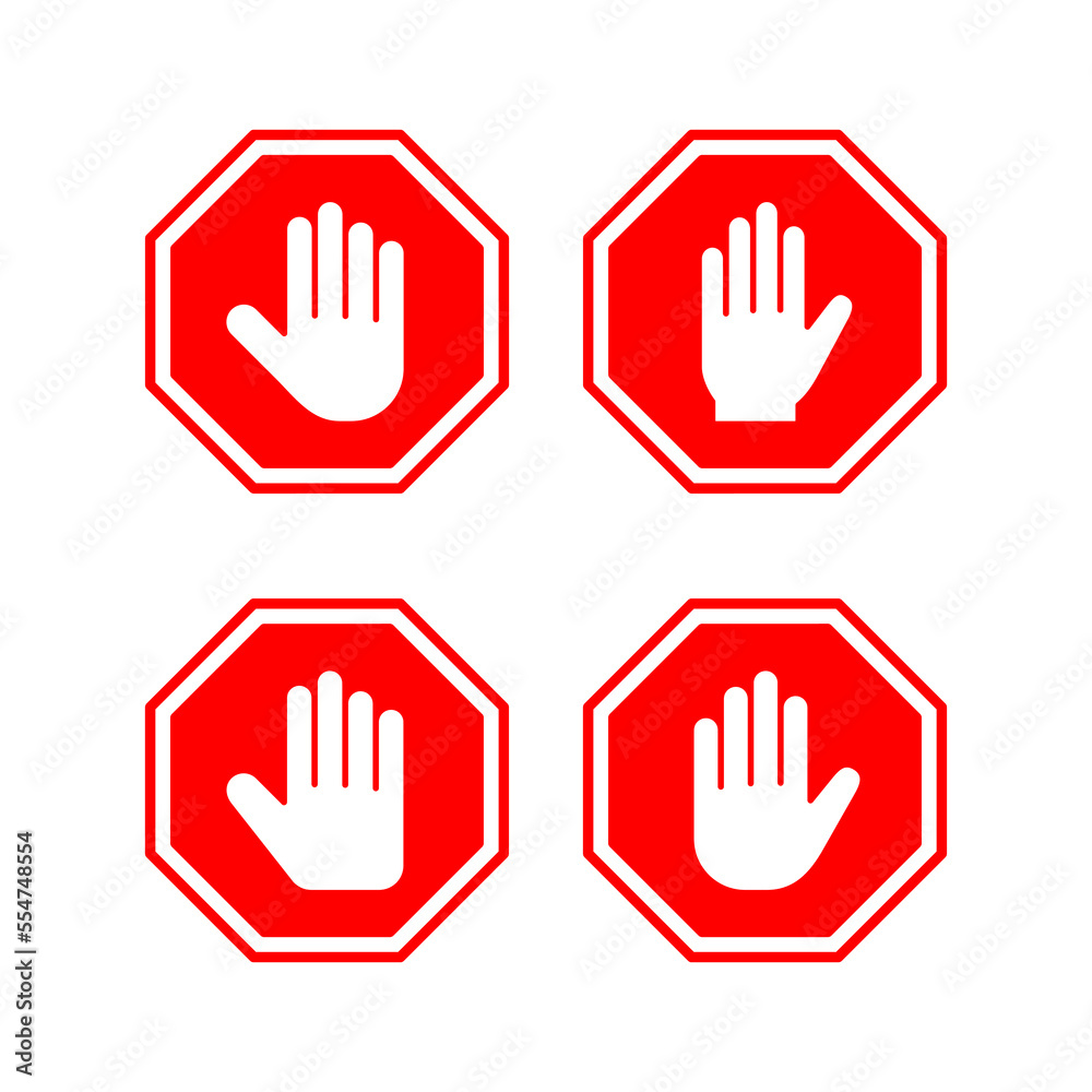 Stop icon vector for web and mobile app. stop road sign. hand stop sign and symbol. Do not enter stop red sign with hand Stop icon vector for web and mobile app. stop road sign. hand stop sign and symbol. Do not enter stop red sign with hand