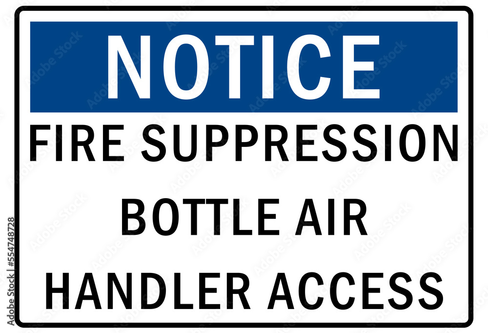 Fire hazard, fire extinguisher sign and label