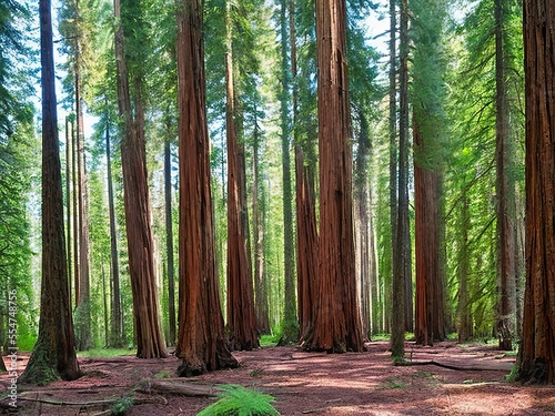 Redwood Forests of Northern California in midday photo