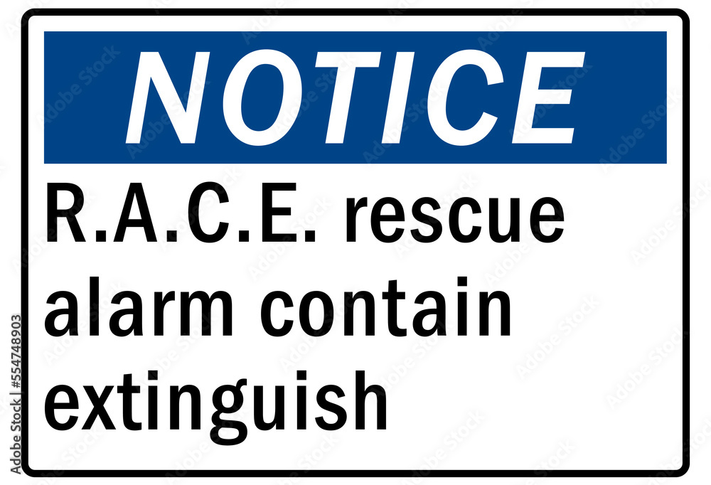 Fototapeta premium Fire hazard, fire extinguisher sign and label