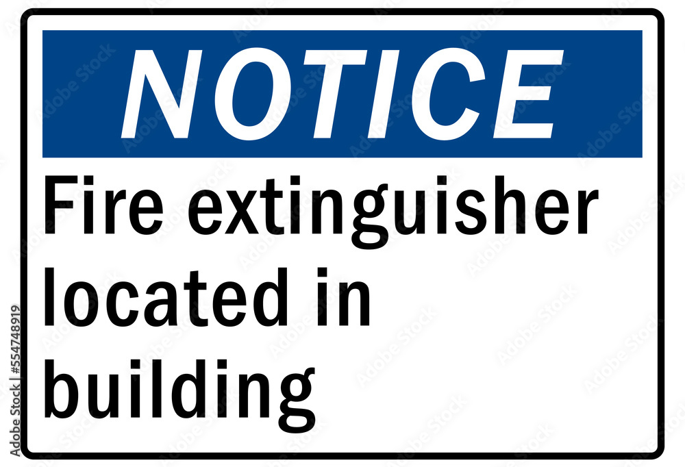 Fire hazard, fire extinguisher sign and label Fire hazard, fire extinguisher sign and label