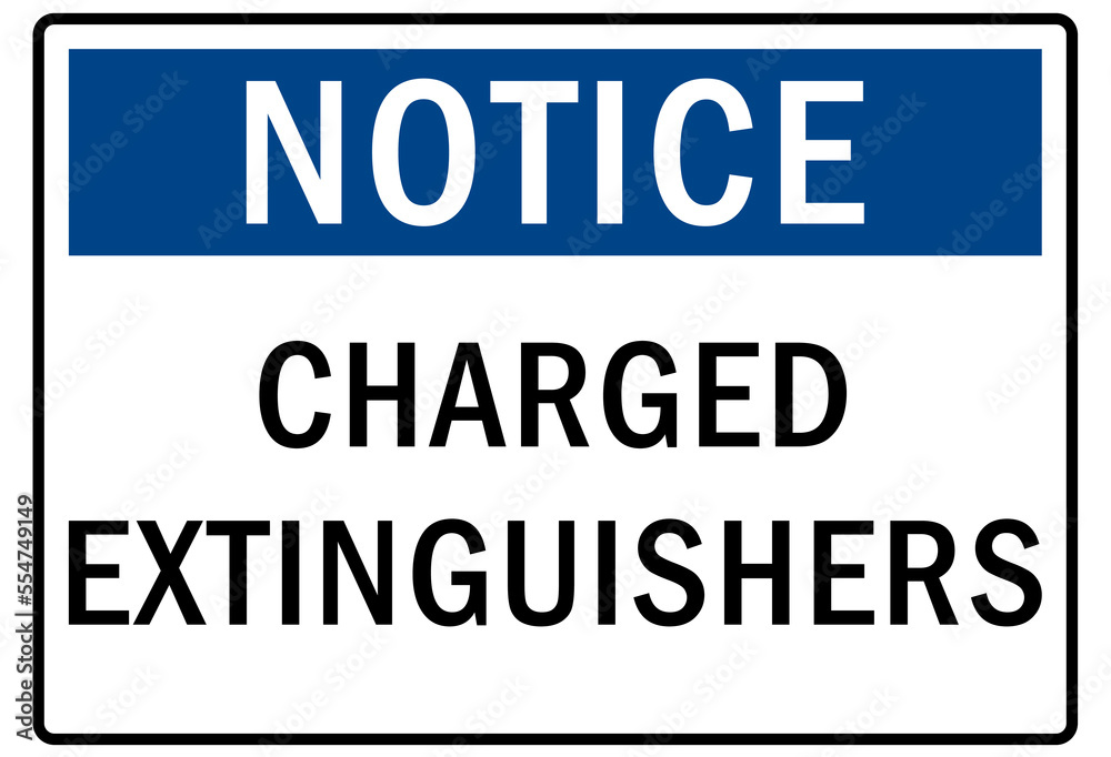 Fire hazard, fire extinguisher sign and label Fire hazard, fire extinguisher sign and label