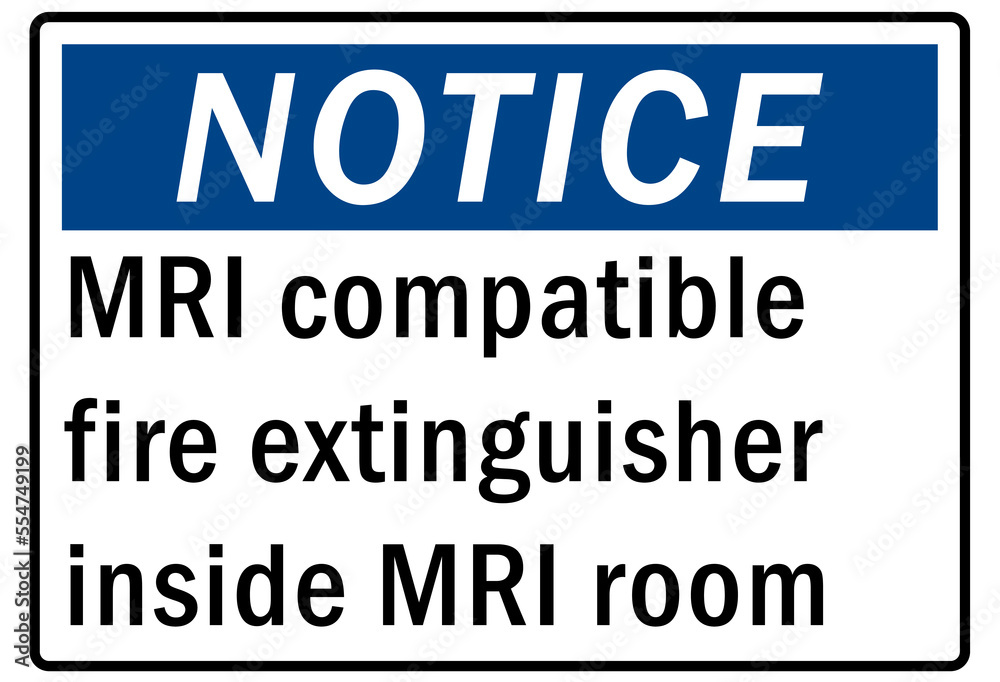 Fire hazard, fire extinguisher sign and label