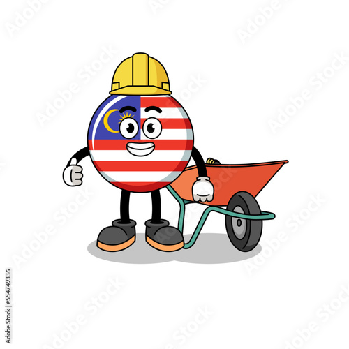 malaysia flag cartoon as a contractor