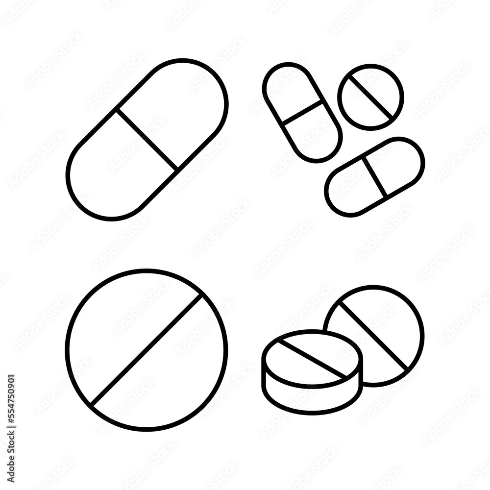 Pills icon vector for web and mobile app. capsule icon. Drug sign and symbol Pills icon vector for web and mobile app. capsule icon. Drug sign and symbol