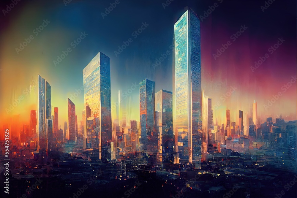 Fototapeta premium cityscape glass skyscrapers 1