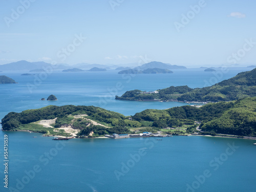Scenic view of Suo Oshima Island and Seto Inland Sea from Iinoyama viewpoint - Yamaguchi prefecture, Japan