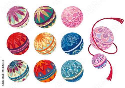 手毬_日本_和柄素材セット