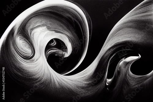 Fotografia black oil paint swirl that looks like oil, generative ai