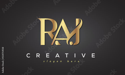 RAJ creative luxury logo design	
