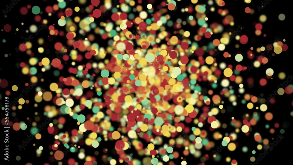 Random colorful particles. Computer generated 3d render