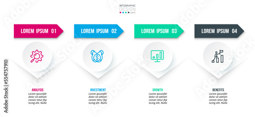 Timeline chart business infographic template.
