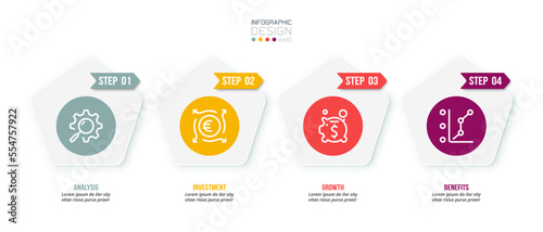 Infographic template business concept with step.