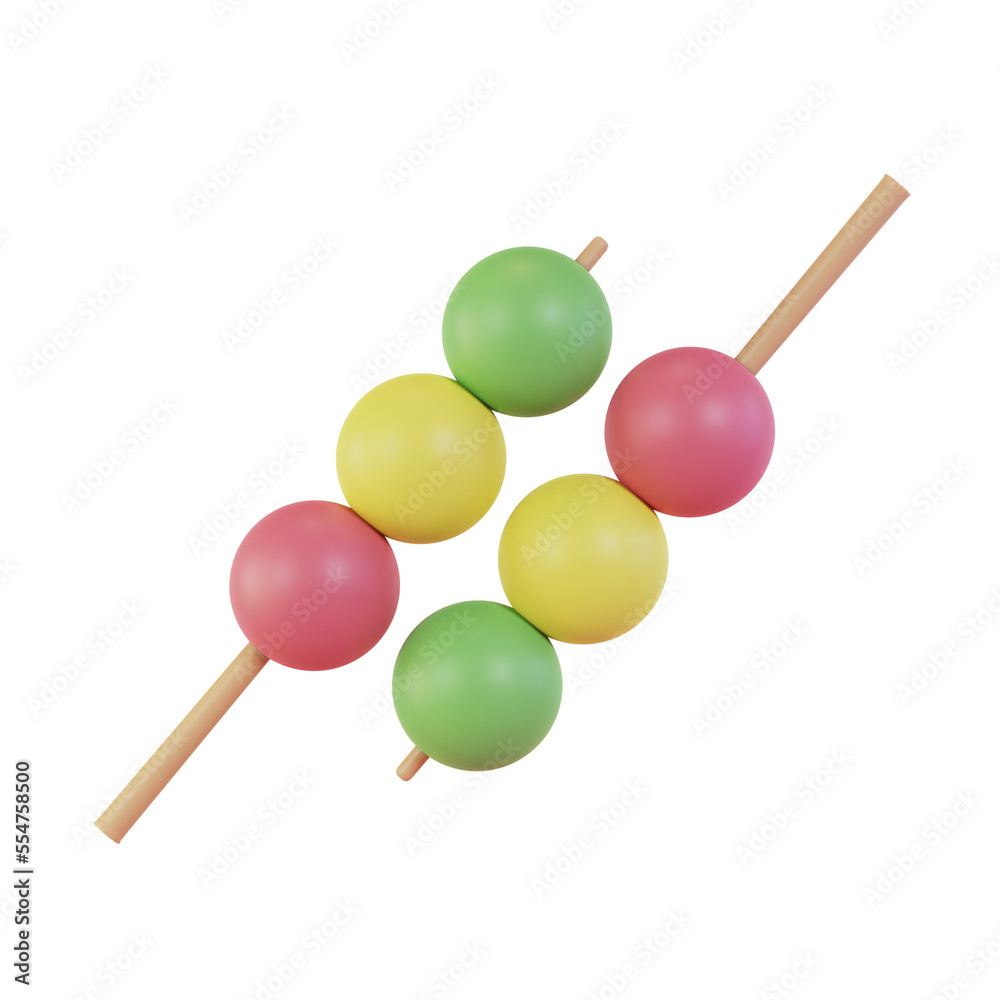 3d render japanese traditional food dango cake 3d render japanese traditional food dango cake
