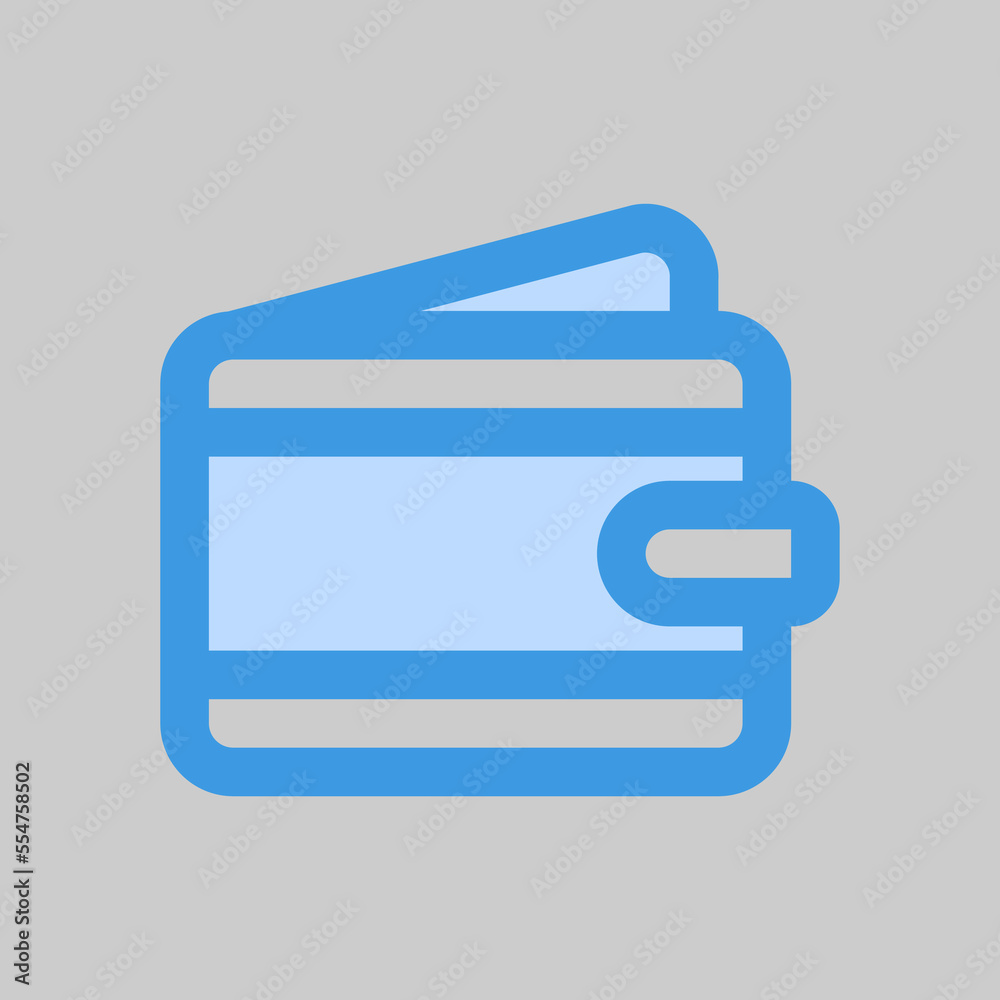 Wallet icon in blue style about travel, use for website mobile app presentation Wallet icon in blue style about travel, use for website mobile app presentation