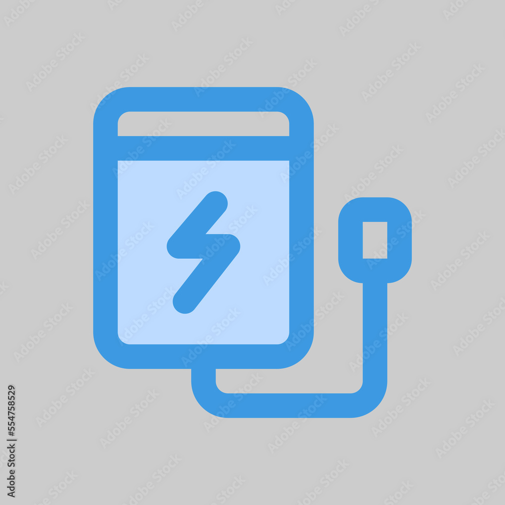 Power bank icon in blue style about travel, use for website mobile app presentation Power bank icon in blue style about travel, use for website mobile app presentation