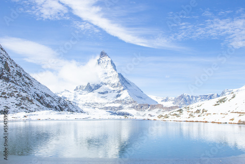 Matterhorn Peak in Winter, Switzerland photo