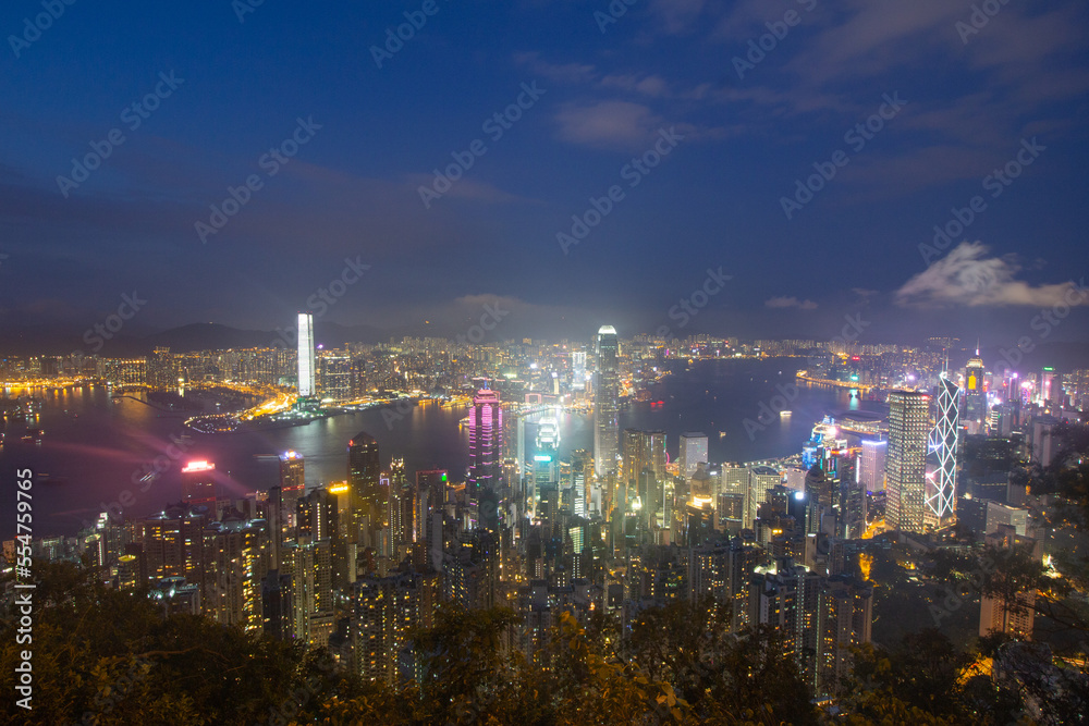 Beautiful night view at Victoria Harbour, Hong Kong