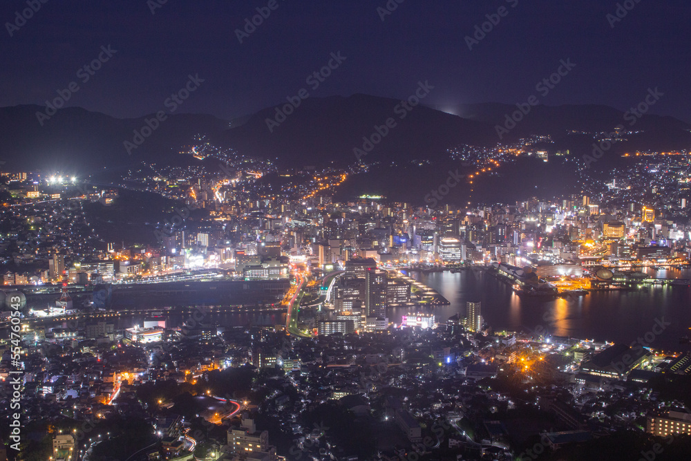 Night view at Inasayama or Mount Inasa, Nagasaki, Japan