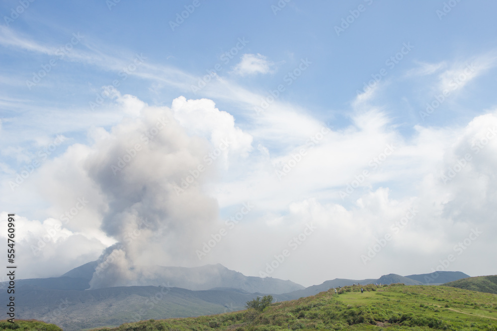 Mount Aso - Active volcano, volcanic eruption, Aso, Kumamoto, Japan Mount Aso - Active volcano, volcanic eruption, Aso, Kumamoto, Japan
