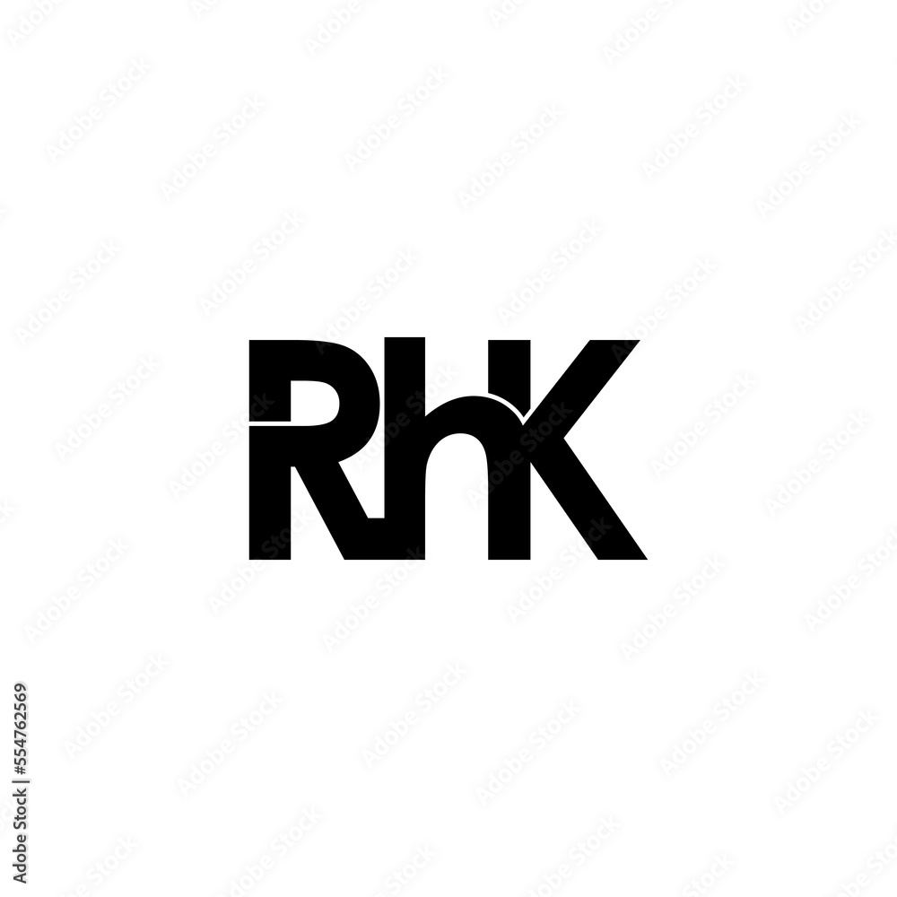 rhk letter initial monogram logo design