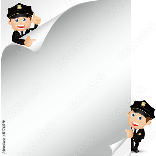 set of policeman characters in different poses