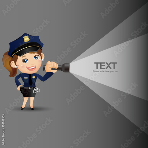 Cute policeman with different poses
