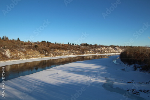river in winter  Capilano Park  Edmonton  Alberta