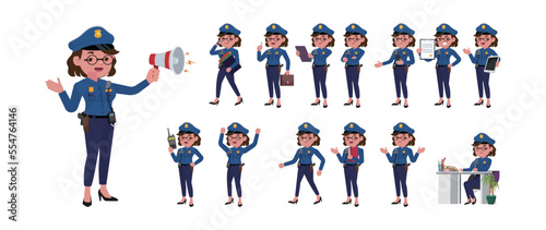 Cute policeman with different poses