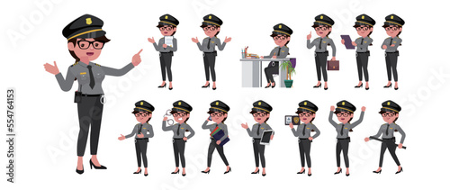 Cute policeman with different poses