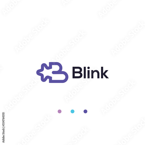 Initial B star blink logo technology , business template