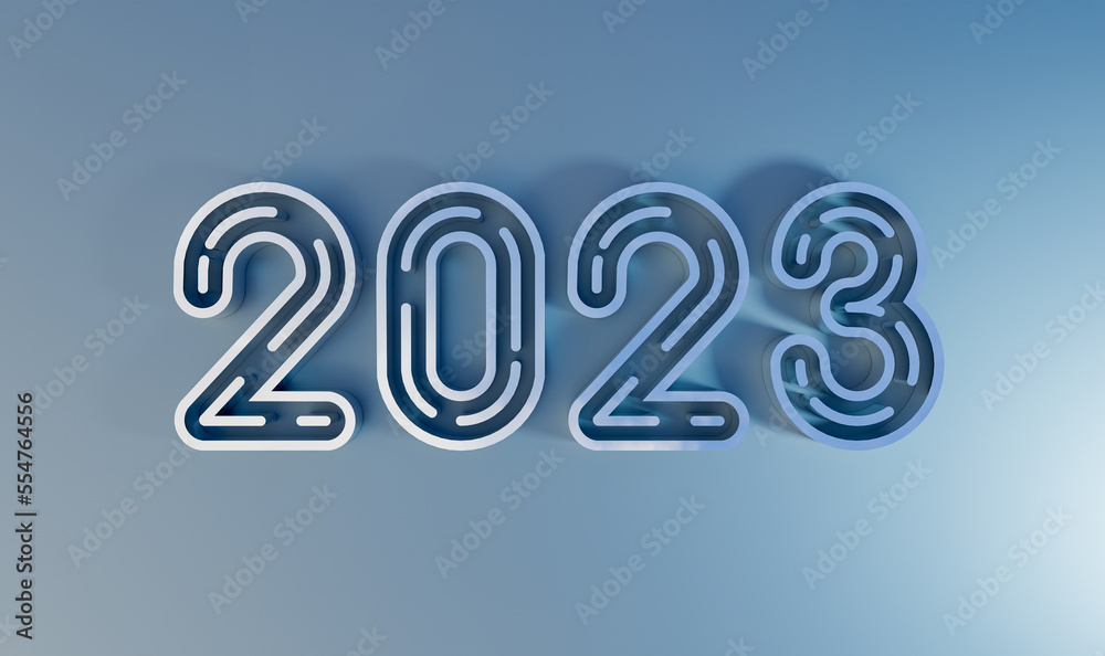 Minimalist number 2023 Gradient New Year poster background font Minimalist number 2023 Gradient New Year poster background font