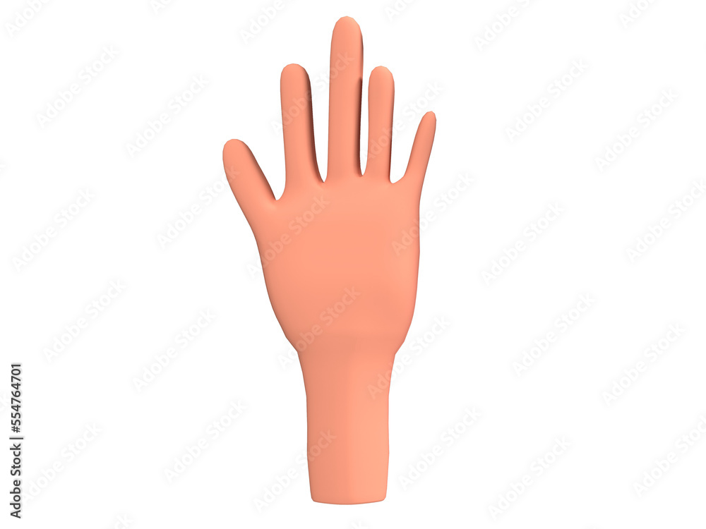 3d render of hand holding up facing back on transparent background 3d render of hand holding up facing back on transparent background